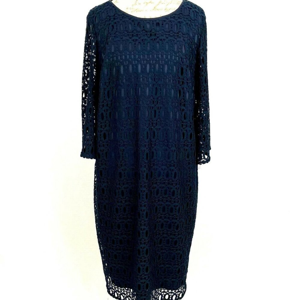 Madison Leigh Women's Dress sz 18W Navy Lace